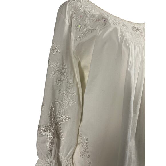 Letarte Handmade Swim Cover Up Med embroidered sequin starfish resort vacation - Picture 8 of 8